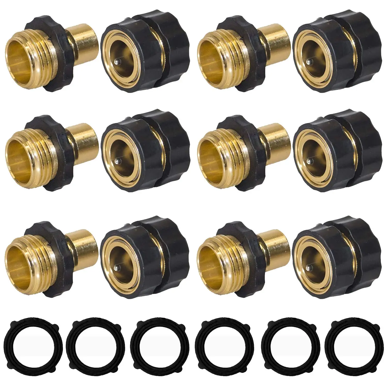 Garden Hose Quick Connector, 3/4 Inch Male and Female Garden Hose Fitting Quick Connector - Image 2