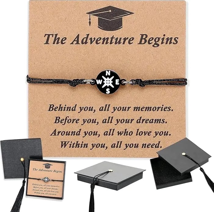 Graduation Compass Bracelet for Class of 2026 – Inspirational Gift for Her Him, High School College 8th Grade Graduate, Stainless Steel with Heartfelt Card & Graduation Cap Box - Image 2