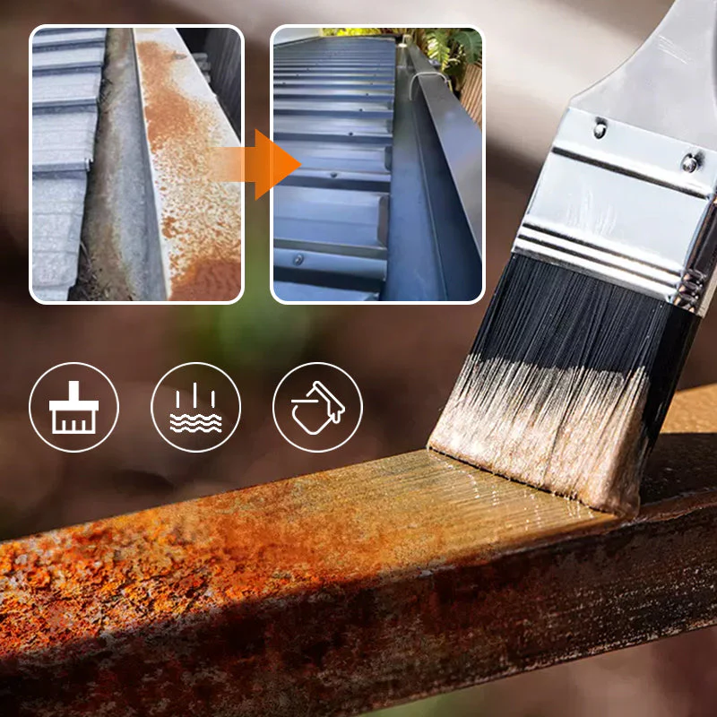 Gray Waterproof, UV-Resistant, Wear-Resistant Anti-Rust Paint with Brush - Image 4