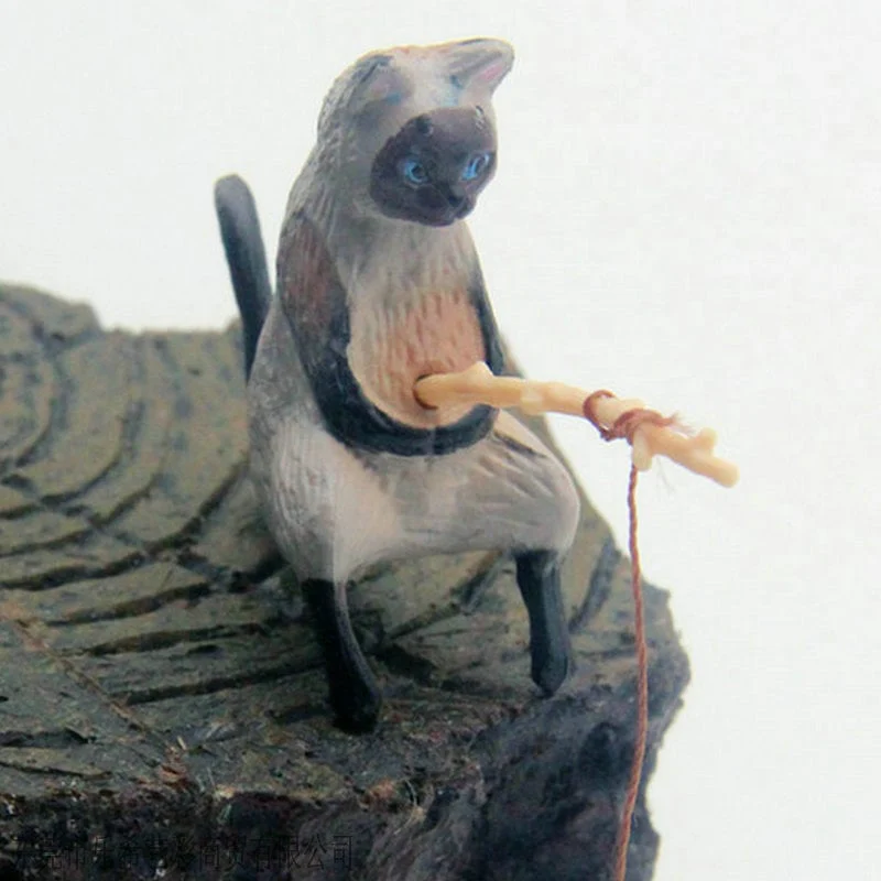 ⏰🔥 Hand-Painted Mini Cat Desk Figurines 😺 Set of 5 Cute Cartoon Kitty Companions - Image 16