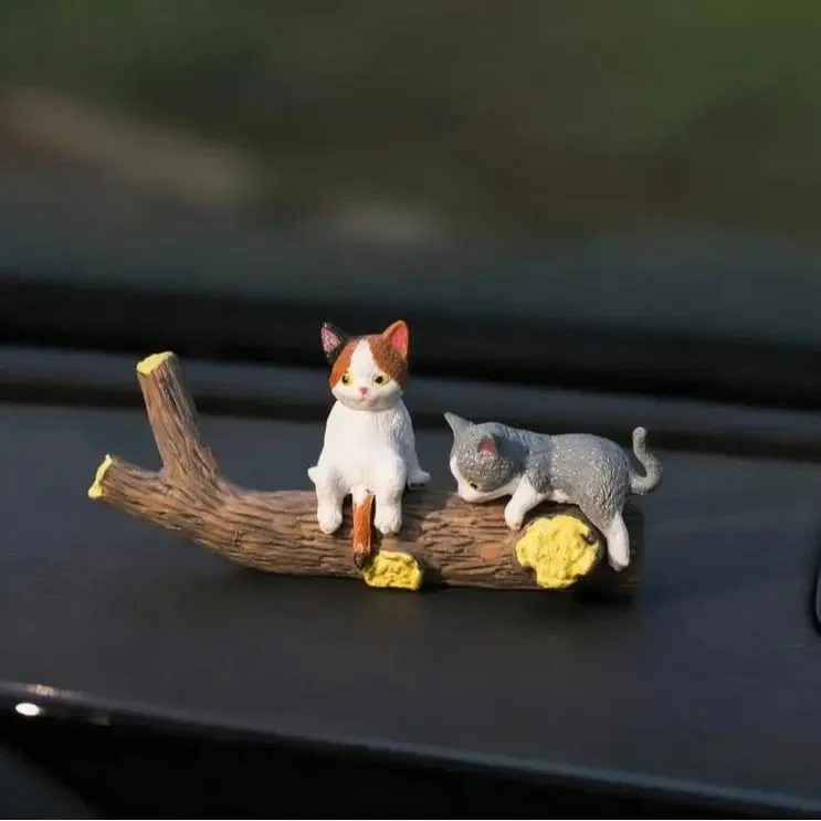 ⏰🔥 Hand-Painted Mini Cat Desk Figurines 😺 Set of 5 Cute Cartoon Kitty Companions - Image 5