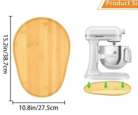 🔥🔥 Handmade Bamboo Mixer Mobile Tray, Waterproof, Anti-Slip & Corrosion-Resistant - Image 5