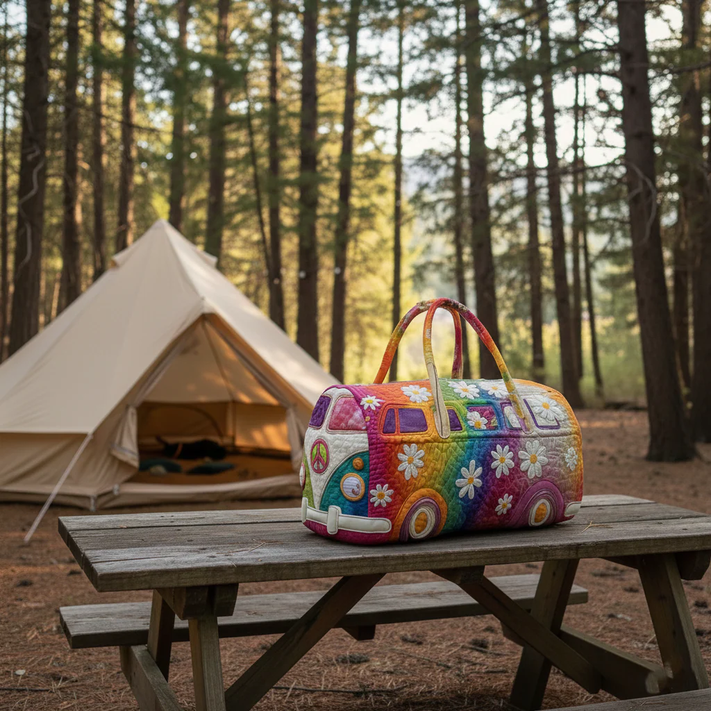 Hippie Journey Quilted Duffle Bag - Image 4