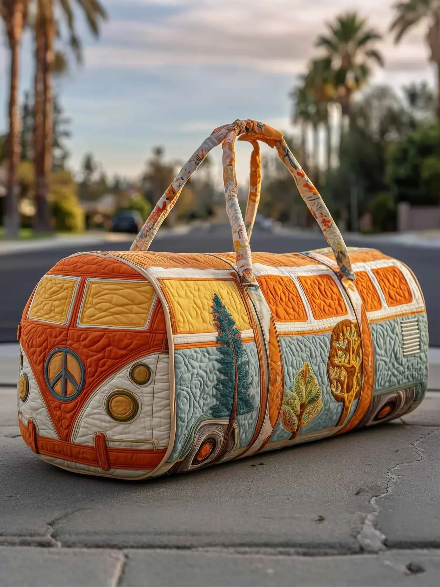 Hippie Van Quilted Duffle Bag