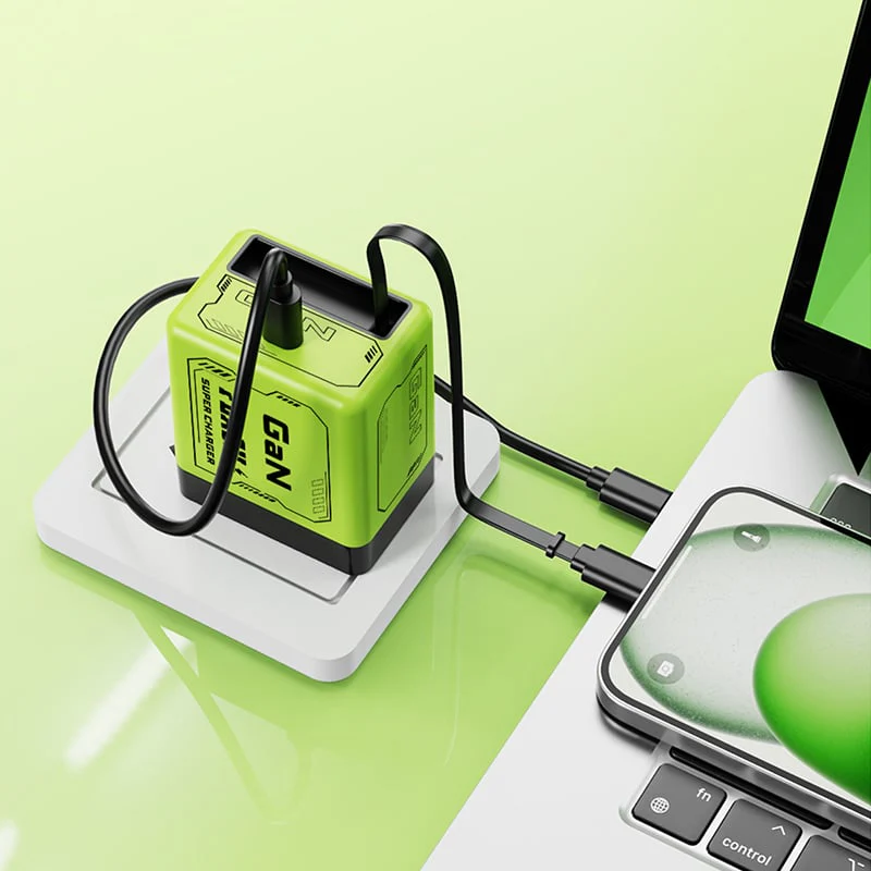 š„W&O 2-in-1 GaN Compatible with 120W Fast Charger - Image 2