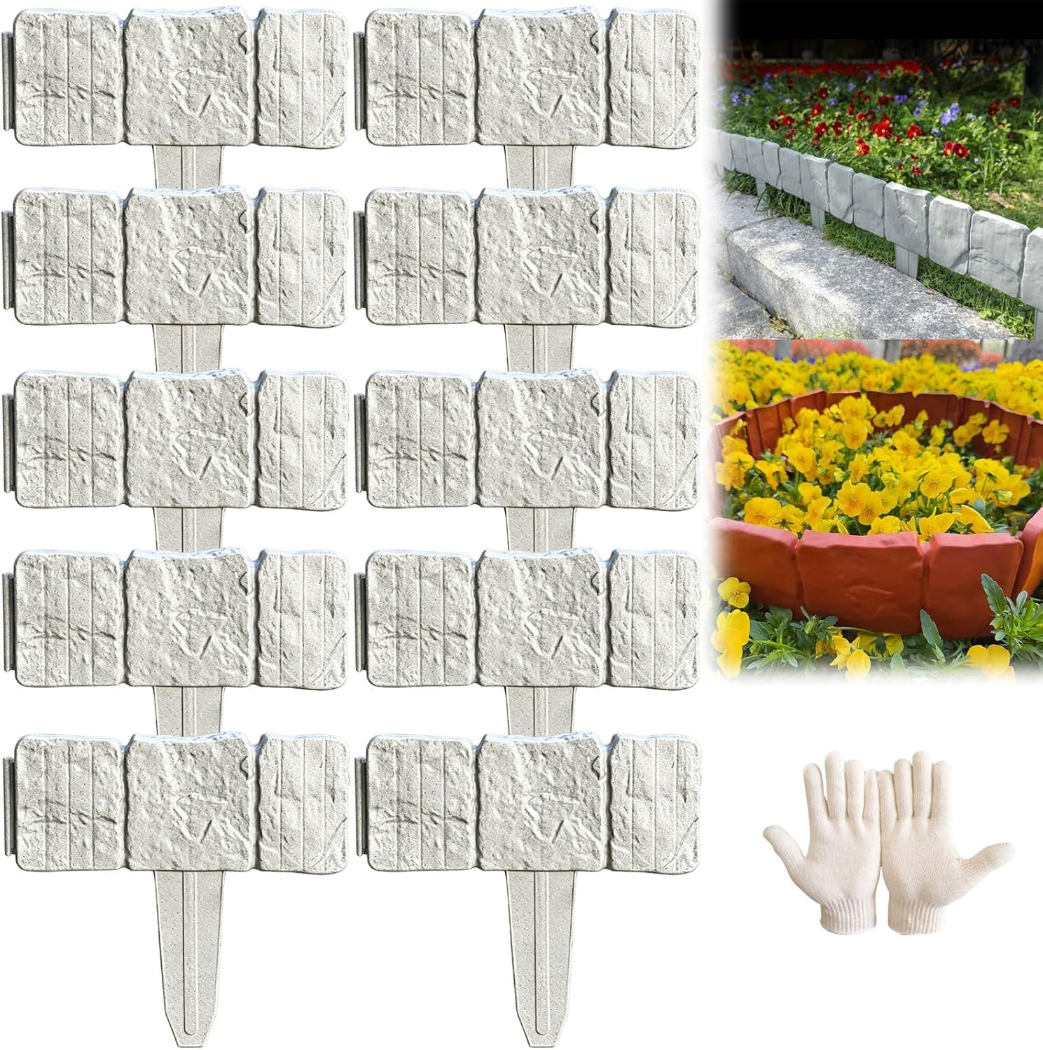 Imitation Stone Garden Fence - DIY Garden Edging Border - Image 3