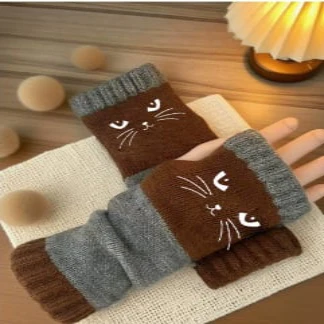 🎁🐱Knitted Fingerless Gloves🧶 - Image 12