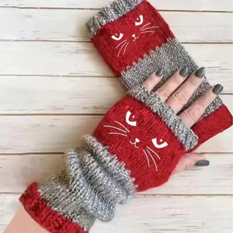 🎁🐱Knitted Fingerless Gloves🧶 - Image 8
