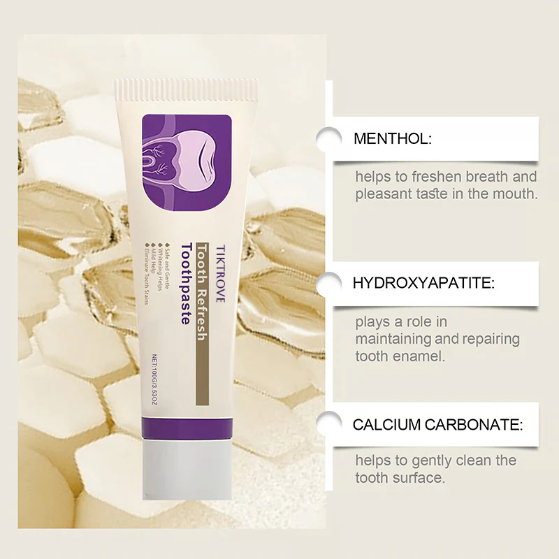 Tiktrove Toothpaste, Fresh Breath, Natural Ingredients, Gentle Care - Image 3