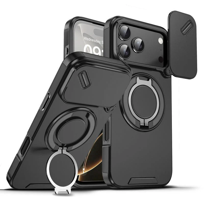 Military-Grade Shockproof Magnetic Case with Camera Slide & 360° Kickstand Ring - Image 10