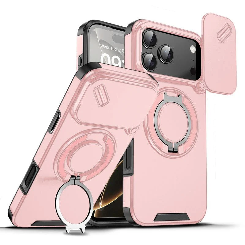 Military-Grade Shockproof Magnetic Case with Camera Slide & 360° Kickstand Ring - Image 11