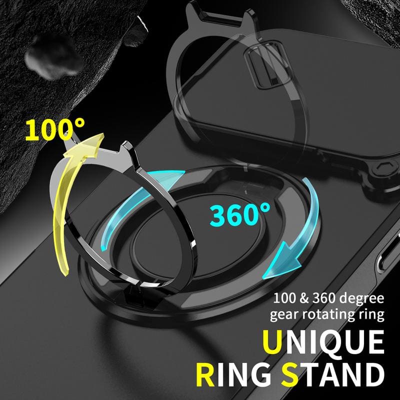 Military-Grade Shockproof Magnetic Case with Camera Slide & 360° Kickstand Ring - Image 12