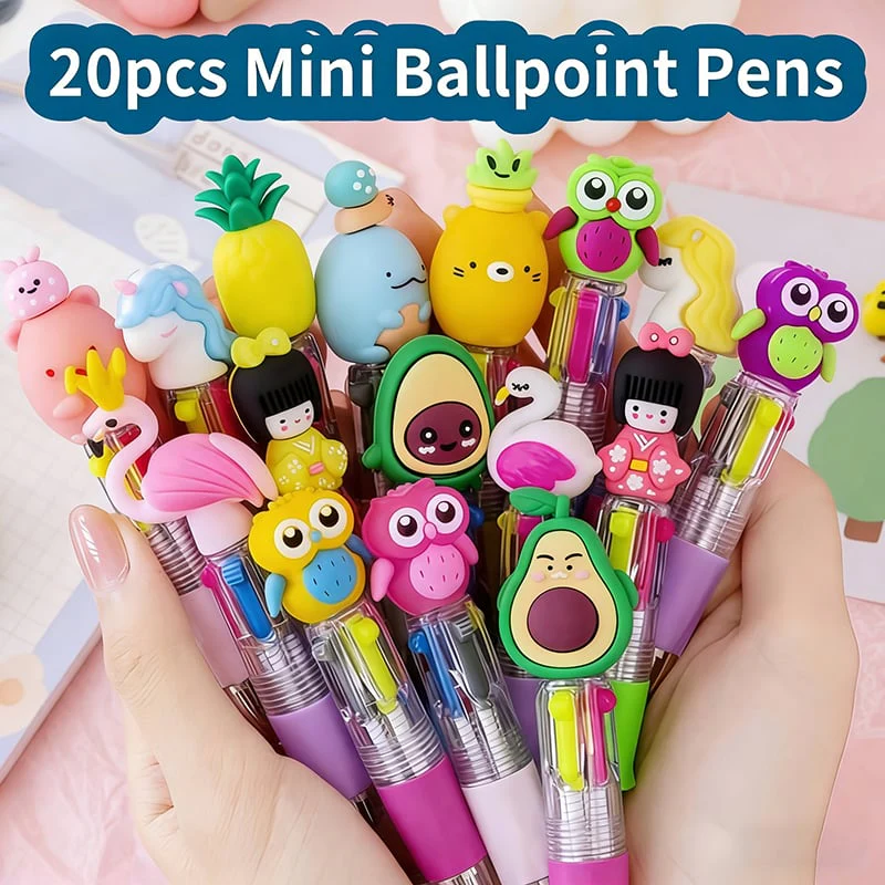 💖20Pcs Mini Multicolor Pens in One 4-in-1 Cute Pens Bulk for Kids - Image 6