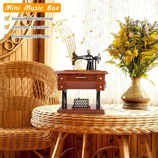 🪗Time Limit Sale 50% OFF - Wood Mini Sewing Machine Music Box - Image 2