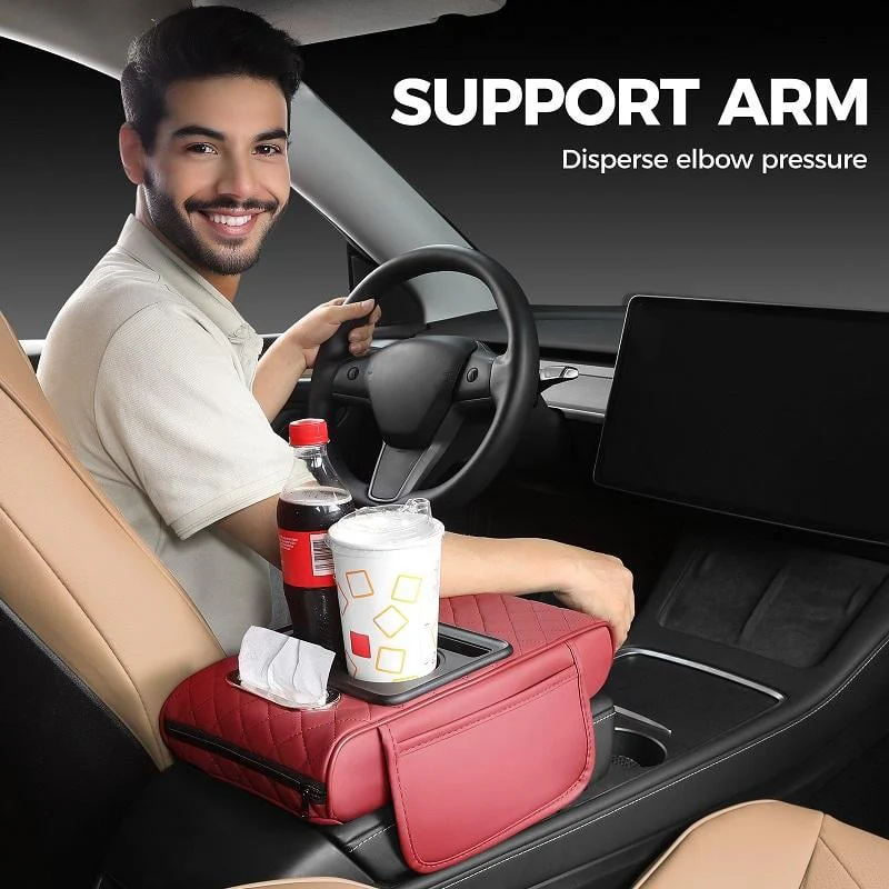 Multifunctional PU Leather Car Armrest Box Mat - Image 2