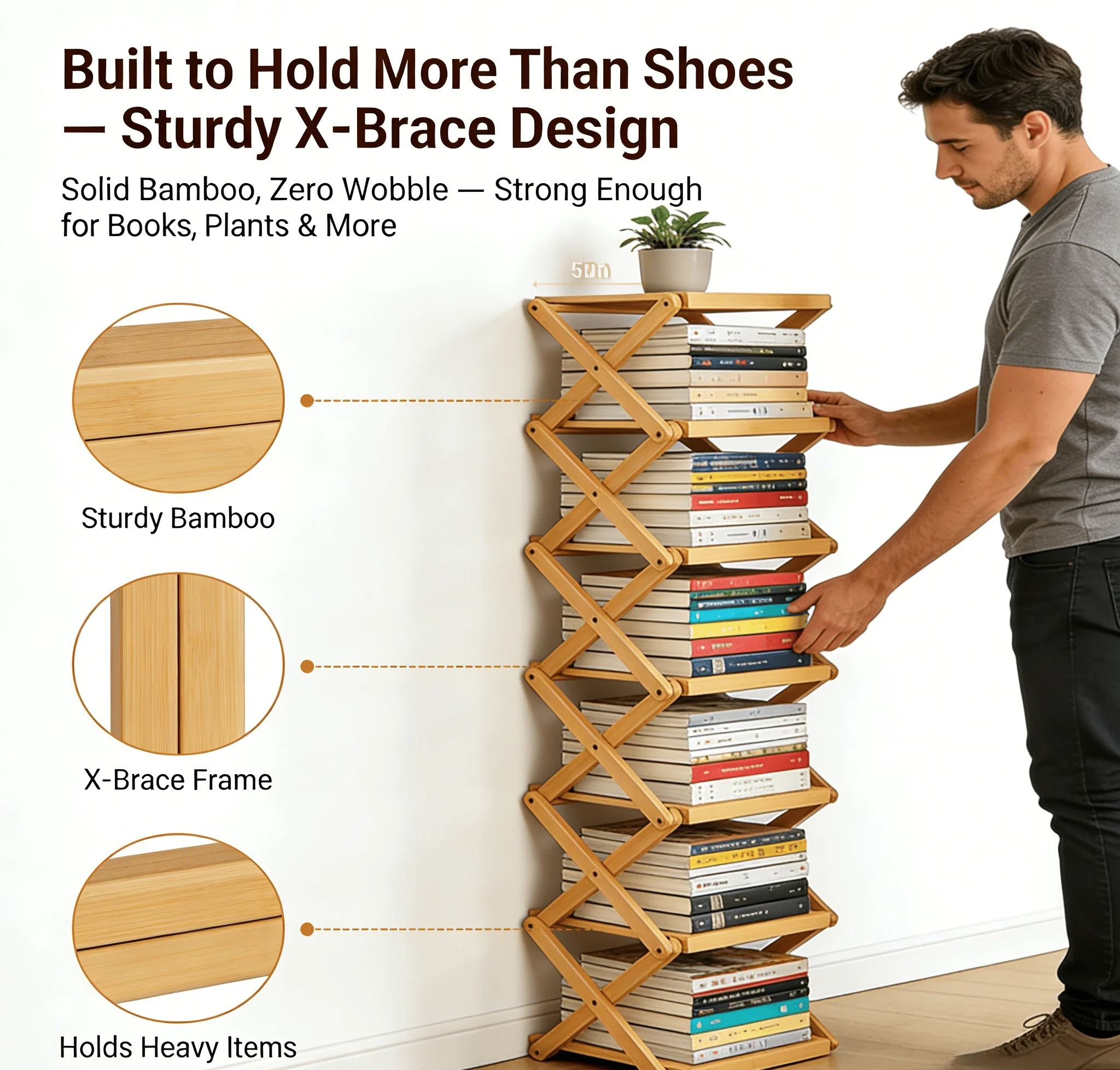 The 9-Tier No-Assembly Bamboo Rack !🌿👟 - Image 4