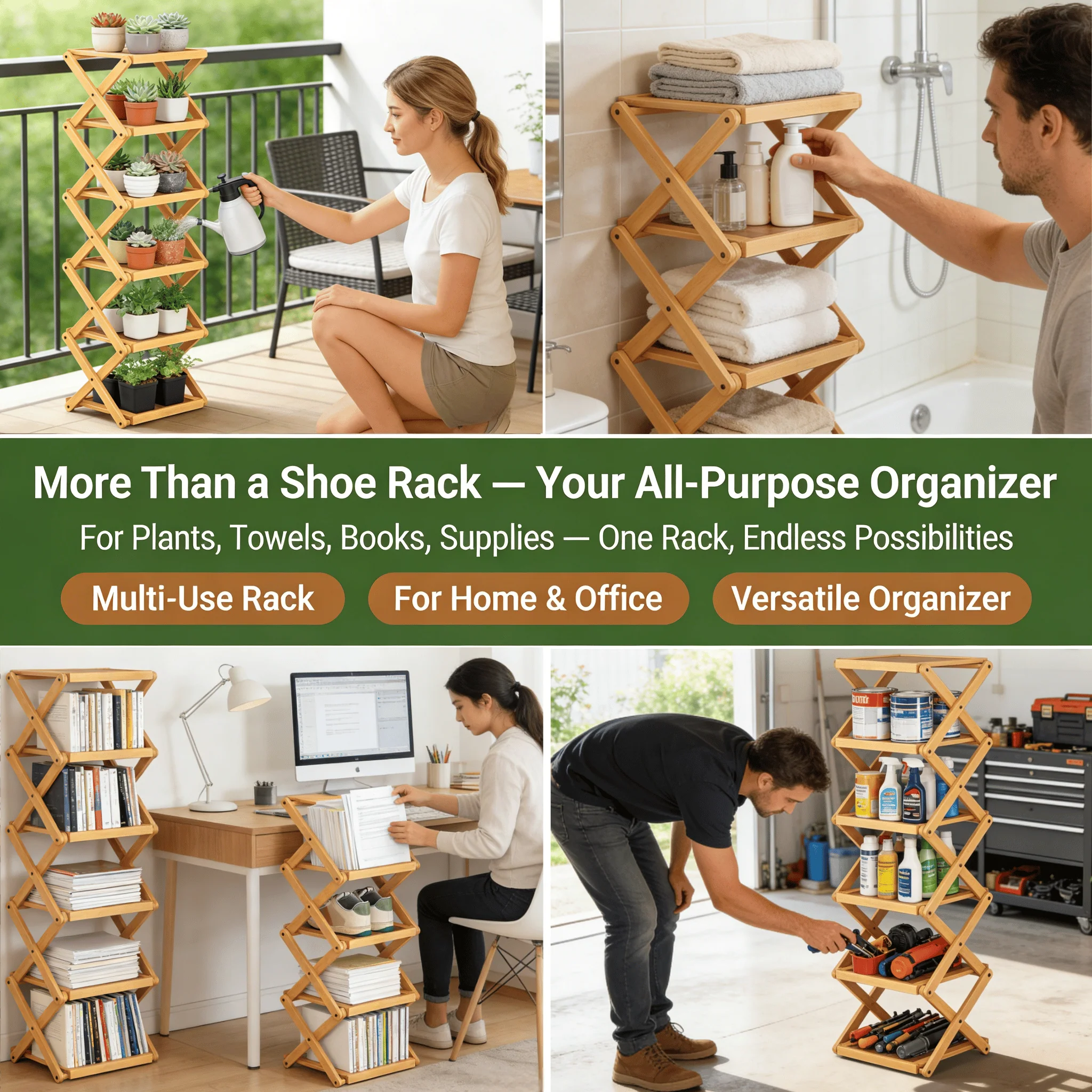 The 9-Tier No-Assembly Bamboo Rack !🌿👟 - Image 6
