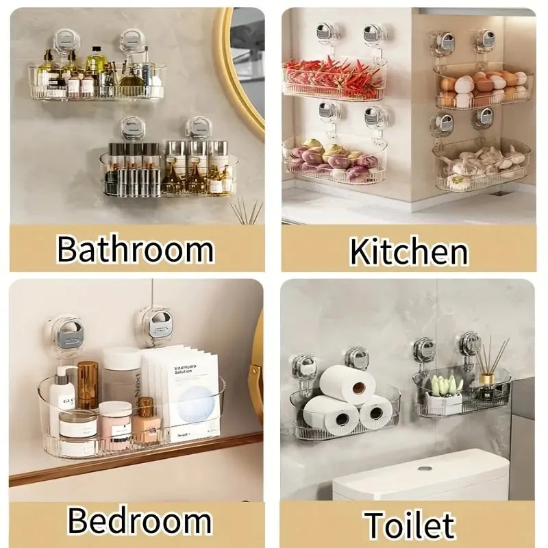 No-Drill Bathroom Suction Storage Box – Large Capacity & Strong Load-Bearing - Image 3