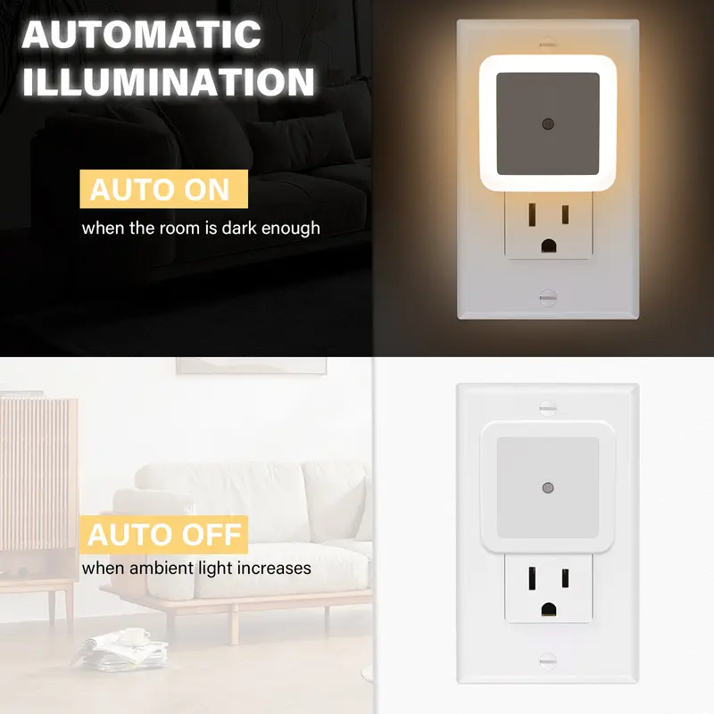 🔥Night Lights Plug into Wall 6-Pack, Plug in Night Light, Dusk to Dawn Nightlight Led Night Lights✨ - Image 3