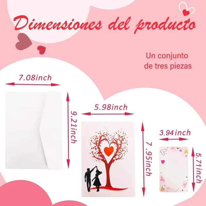3D Pop-Up Anniversary Card - Romantic Love Tree & Hearts Design💌 - Image 10