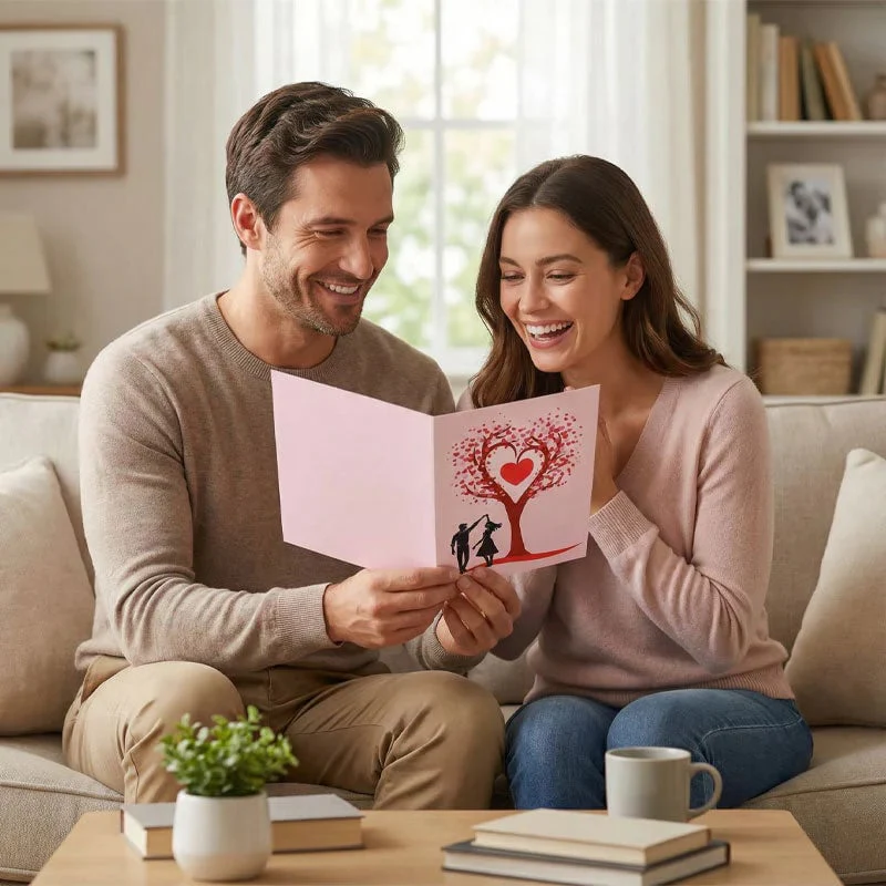 3D Pop-Up Anniversary Card - Romantic Love Tree & Hearts Design💌 - Image 6