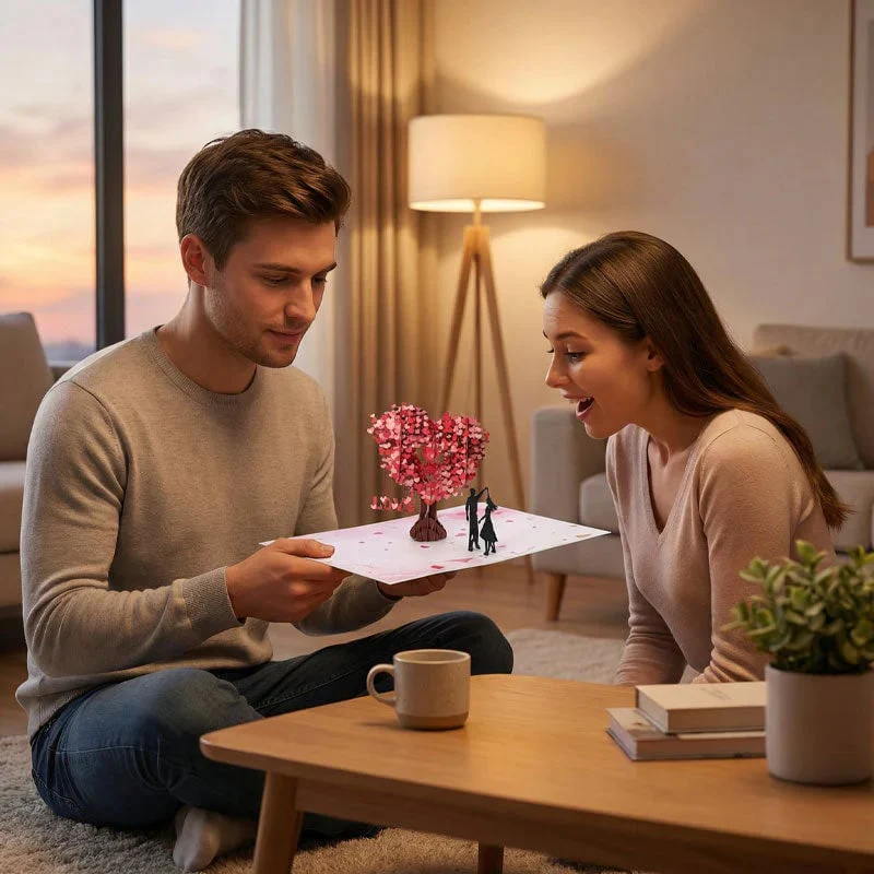 3D Pop-Up Anniversary Card - Romantic Love Tree & Hearts Design💌 - Image 7