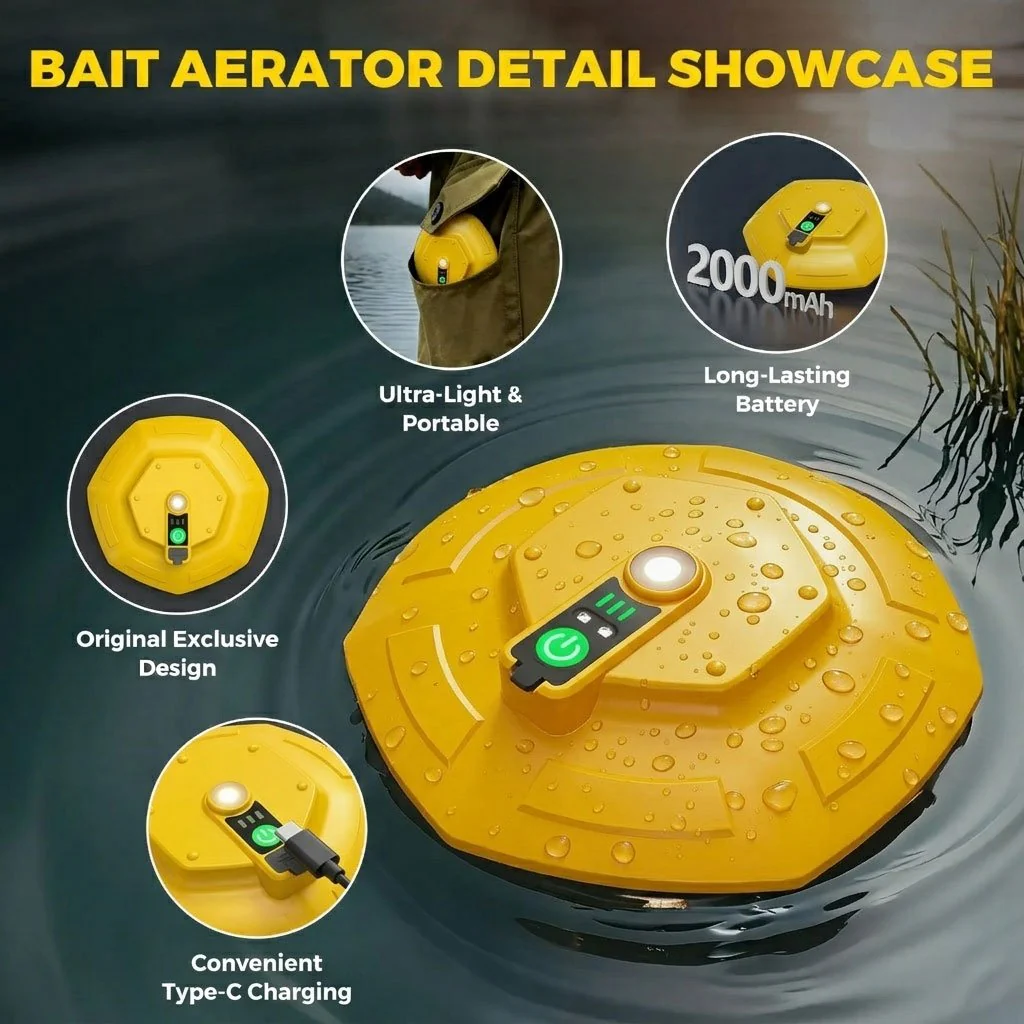 🎁🔥Portable Bait Aerator Pump, Floating Oxygen Bubbler with Rechargeable Battery - Image 2