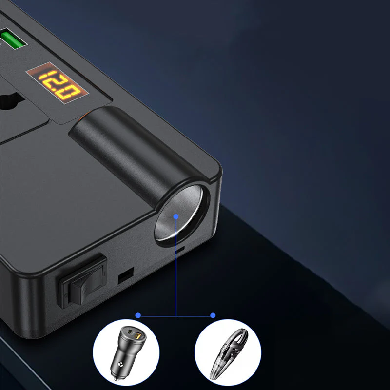 ⚡🔋Portable Car Inverter 12V/24V to 220V with Digital Display - Image 4