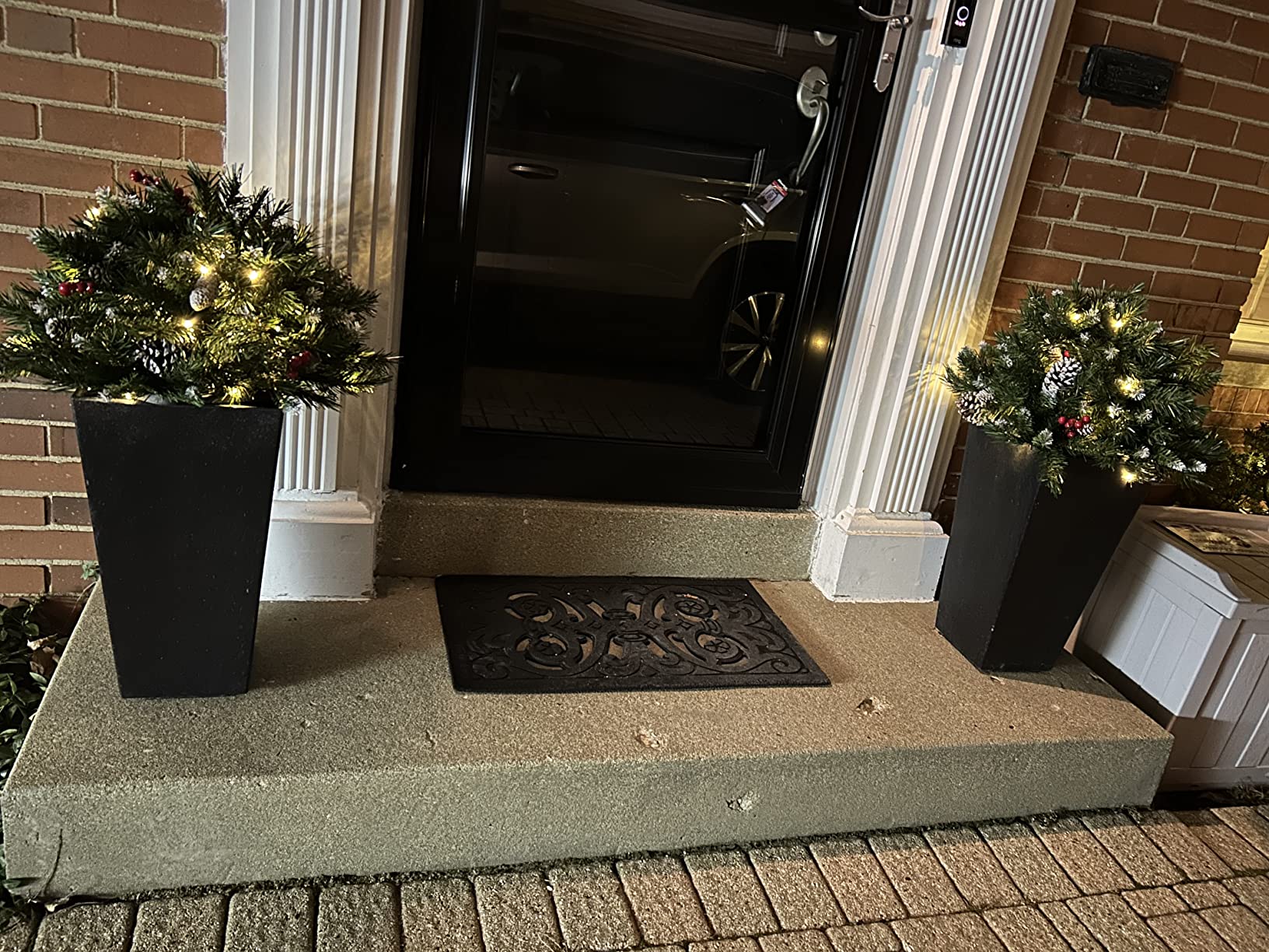 Pre-lit Artificial Christmas Tree Urn Filler ~ Weatherproof sparkle for entryways and patios. - Image 3