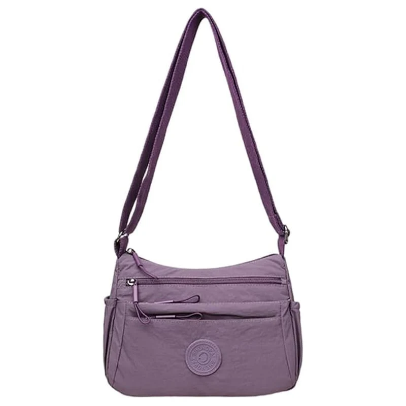 Solid Color Fashionable Multi-pocket Zipper Crossbody Bag - Image 2