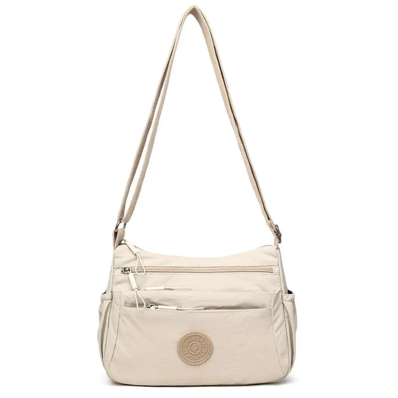 Solid Color Fashionable Multi-pocket Zipper Crossbody Bag - Image 3