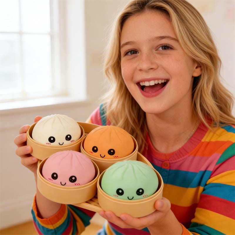 Ultra-Rare Rainbow Smiling Dumpling Squishy - Image 10