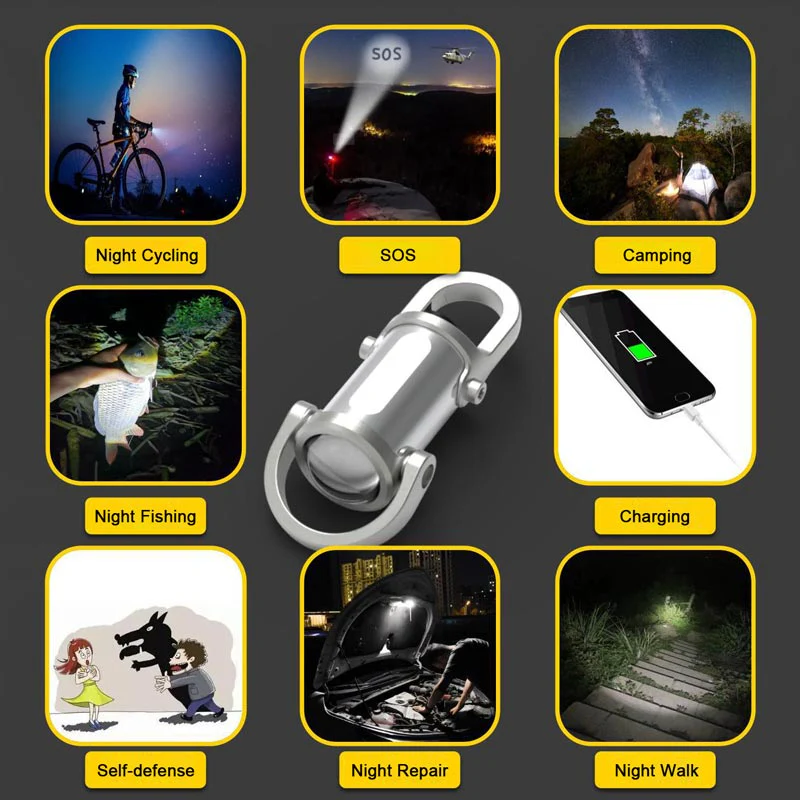 1200LM Super Bright Mini Keychain Flashlight Waterproof - Image 5