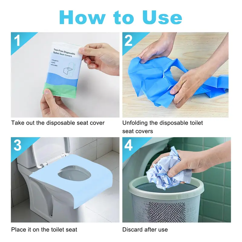 10 Packs Tear-Free Toilet Seat Covers Disposable for Adults and Kids - Image 4
