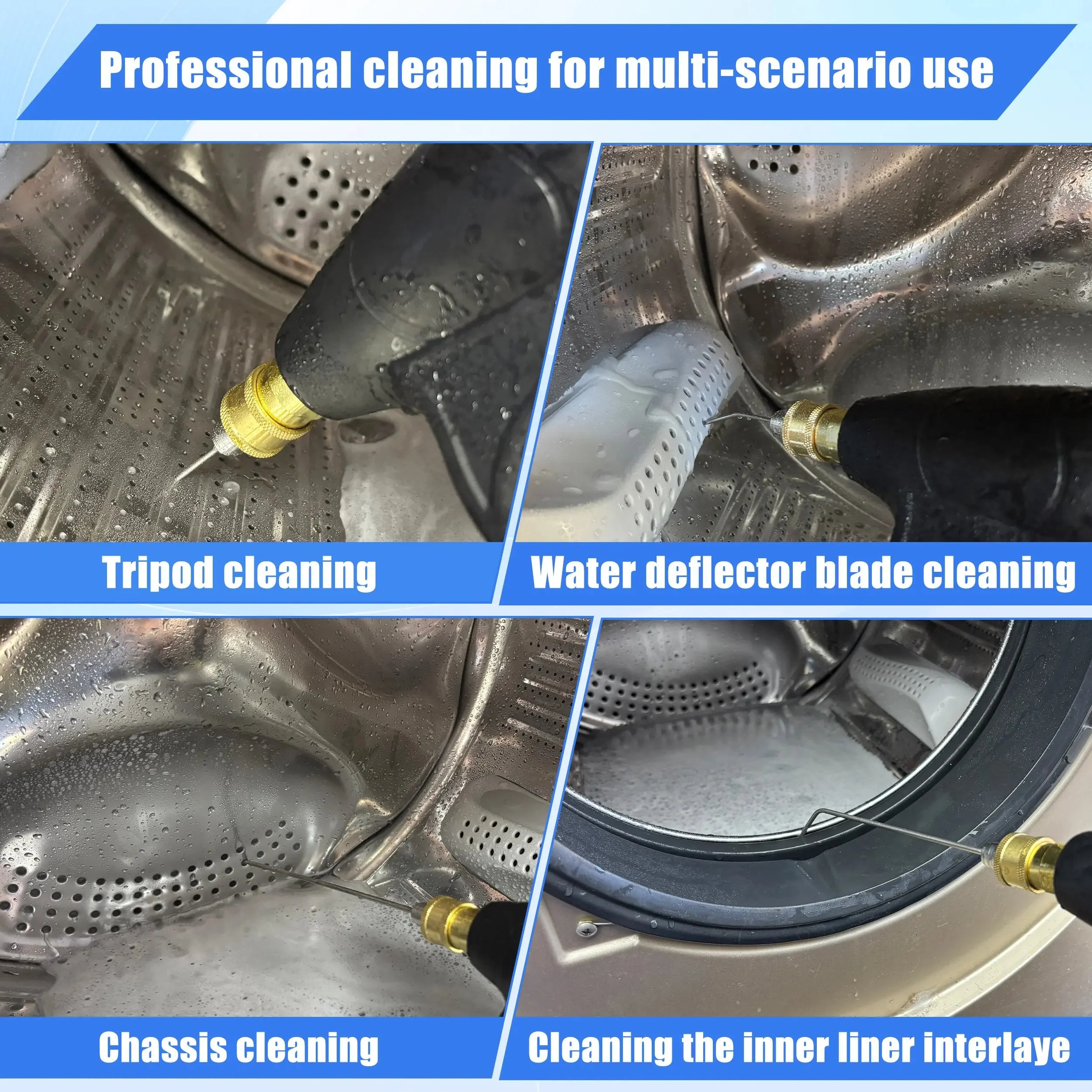 Heavy Duty Hose High-Pressure Washer Spray Nozzle Kit for Drum Washing Machine & AC 4 Pack Straight/Side Spray Nozzles 7cm & 22.5cm 40° Tips 1-2GPM - Image 2