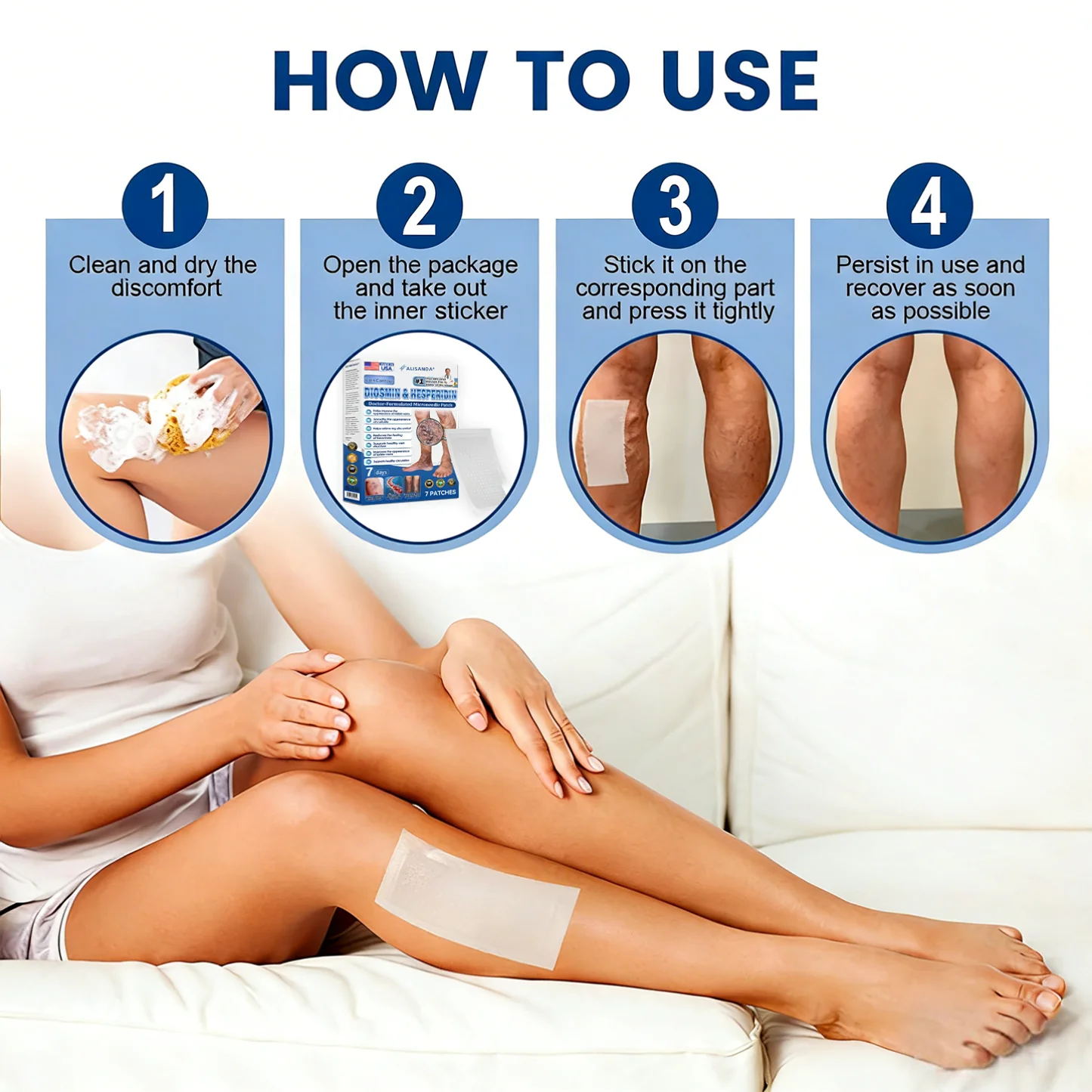 Vein ContourMicroneedle Patch with AdvancedDiosmin & Hesperidin Delivery 🌿 7-Day Visible Results for VaricoseVeins - Image 10