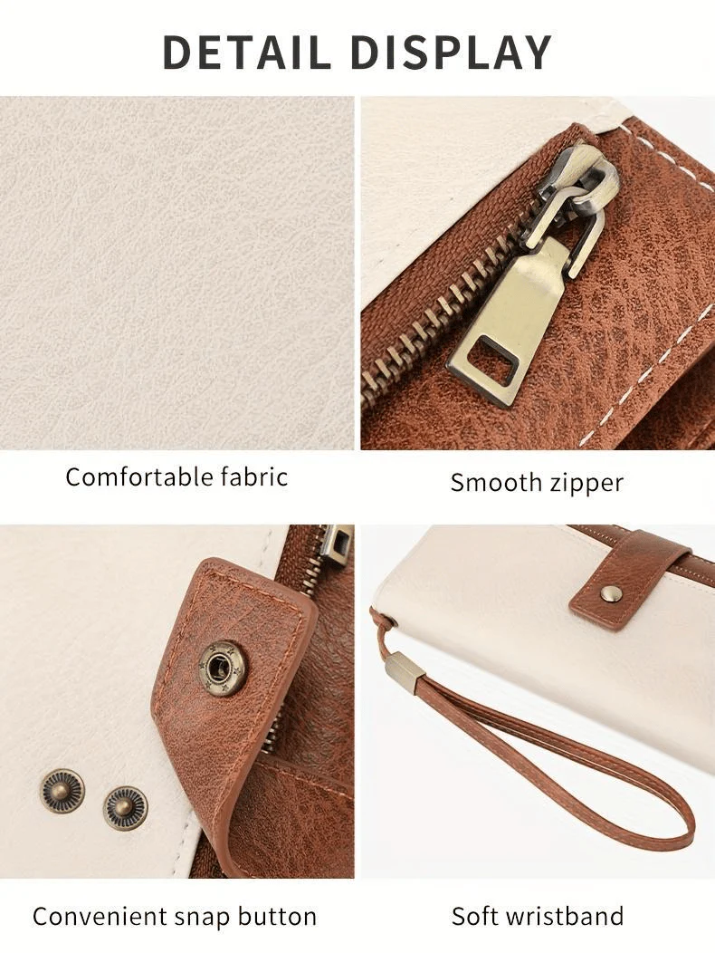 Women's long wallet, stylish clutch, elegant solid color RFID blocking leather wallet👛 - Image 12