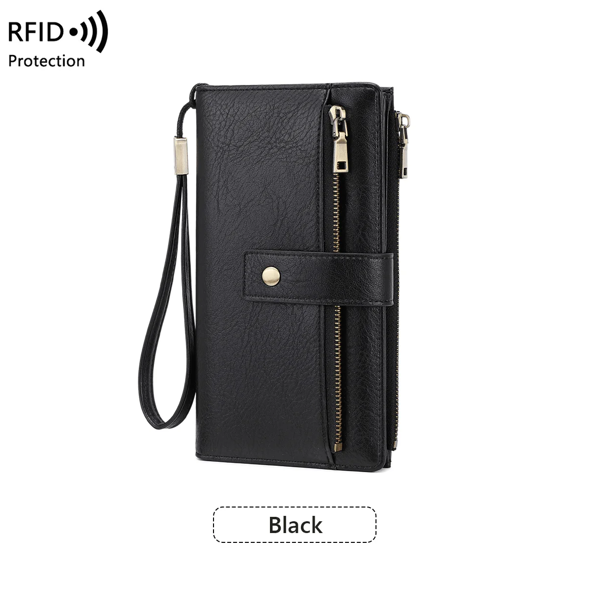 Women's long wallet, stylish clutch, elegant solid color RFID blocking leather wallet👛 - Image 19