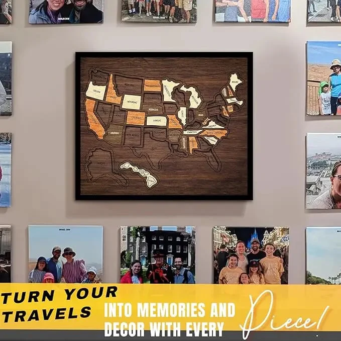 us Wooden USA Travel Map Puzzle🧩A Stylish Way to Track Your Journey & Memories - Image 4