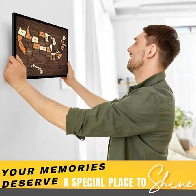 us Wooden USA Travel Map Puzzle🧩A Stylish Way to Track Your Journey & Memories - Image 6