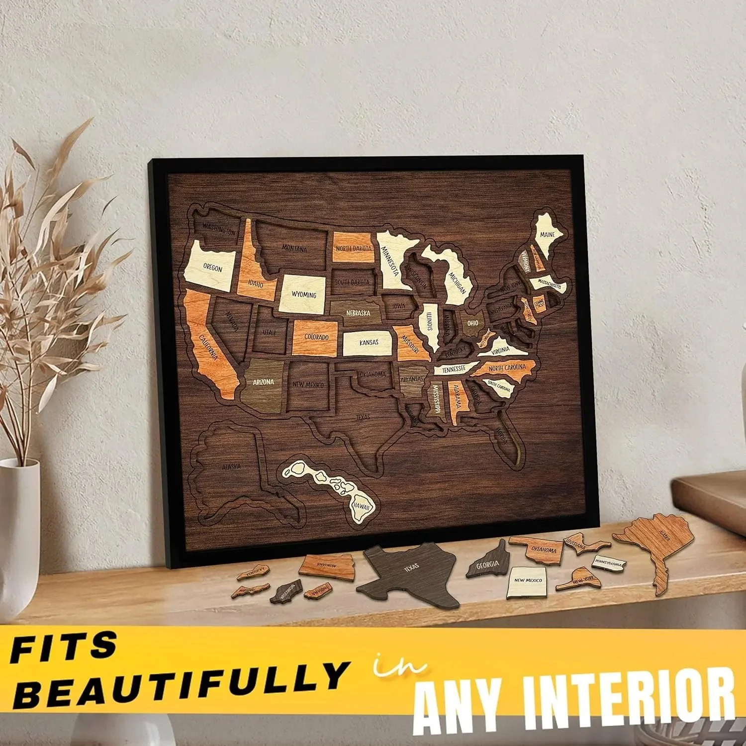 us Wooden USA Travel Map Puzzle🧩A Stylish Way to Track Your Journey & Memories - Image 7