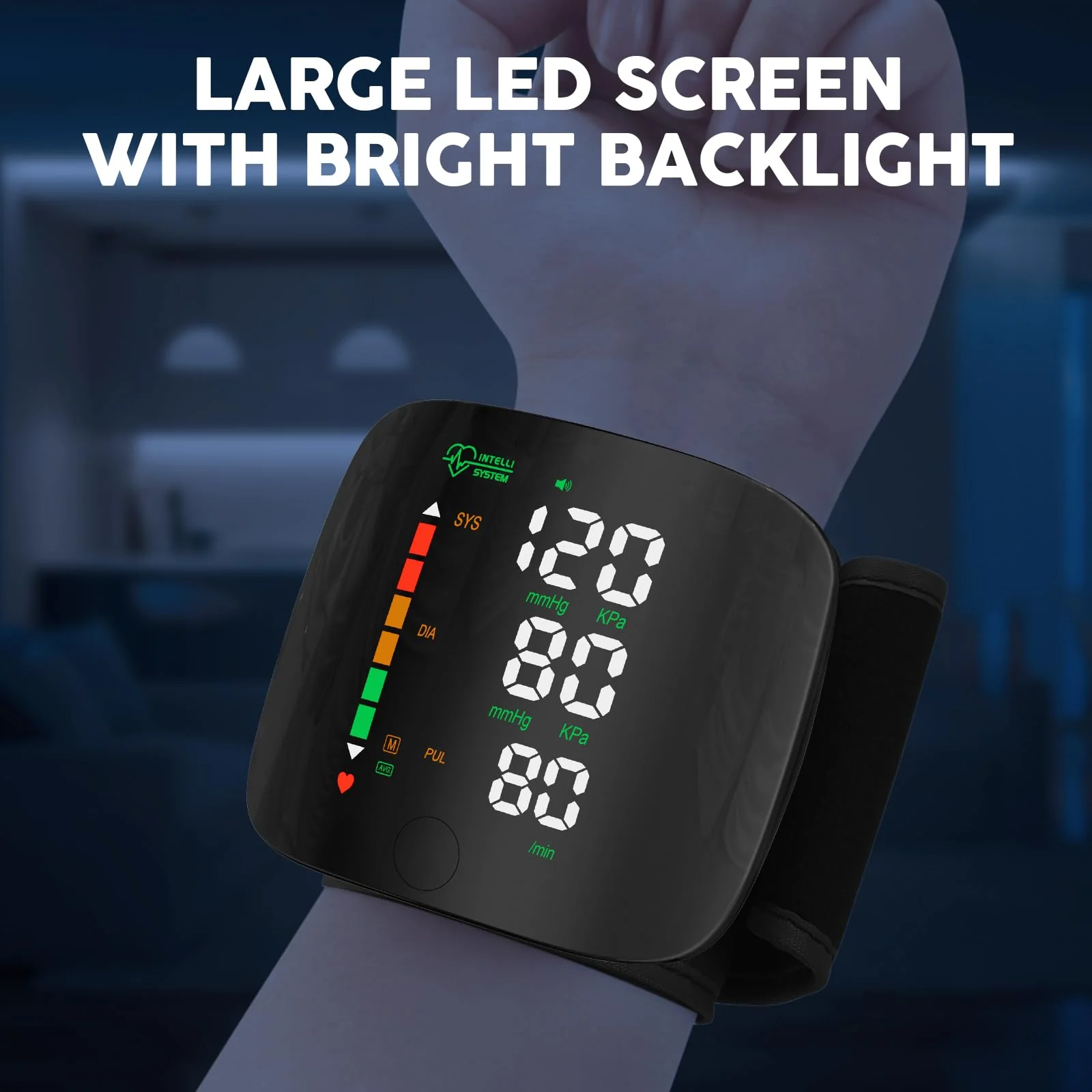 Wrist Blood Pressure Monitor Led Display, Touch Screen Wrist Blood Pressure Cuff - Image 4